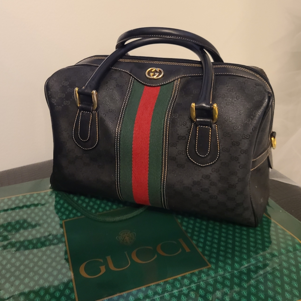 Black Vintage Boston Bag